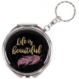 Albi Zrcátko - klíčenka s textem Life is beautiful 6,5 cm