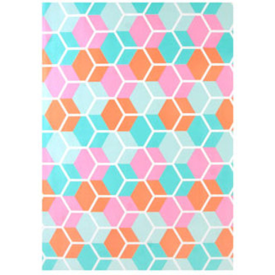 Ditipo Dárkový balicí papír 70 x 200 cm Tyrkysovo růžovo oranžový