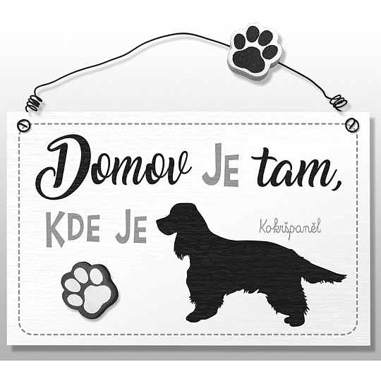 Nekupto Mazlíčci dřevěná cedulka Kokršpaněl 155 x 98 x 5 mm Nekupto Mazlíčci dřevěná cedulka Kokršpaněl 155 x 98 x 5 mm