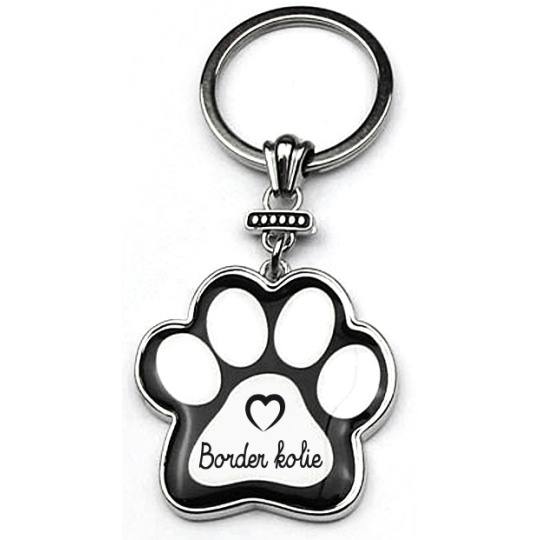 Nekupto Mazlíčci klíčenka ve tvaru tlapky Border kolie 40 x 85 x 3 mm