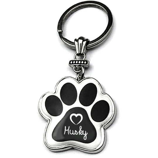 Nekupto Mazlíčci klíčenka ve tvaru tlapky Husky 40 x 85 x 3 mm