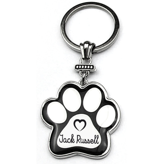 Nekupto Mazlíčci klíčenka ve tvaru tlapky Jack Russell 40 x 85 x 3 mm