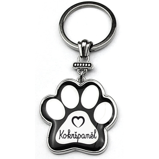 Nekupto Mazlíčci klíčenka ve tvaru tlapky Kokršpaněl 40 x 85 x 3 mm