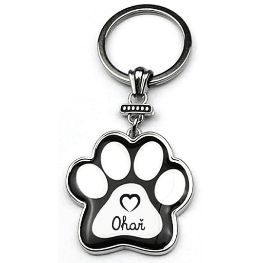 Nekupto Mazlíčci klíčenka ve tvaru tlapky Ohař 40 x 85 x 3 mm