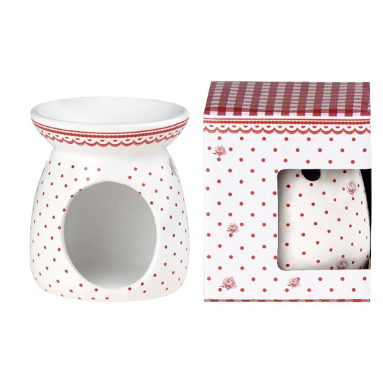 Bolsius Aromalampa keramická tečky červená 92 x 106 mm