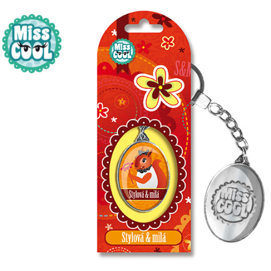 Nekupto Miss Cool Klíčenka Veverka Stylová & milá 4 x 2,7 cm