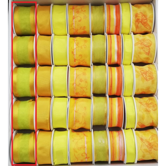 Ditipo Stuha látková s drátkem žluto zelená 2 m x 40 mm