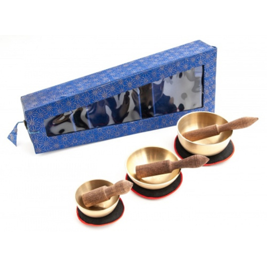 Tibetská mísa 3 kusy v modrém dárkovém balení