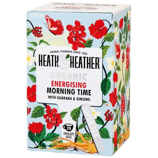 Heat & Heather Bio Dobré ráno Jablka a šípky s guaranou a ženšenem čaj 20 sáčků x 2 g