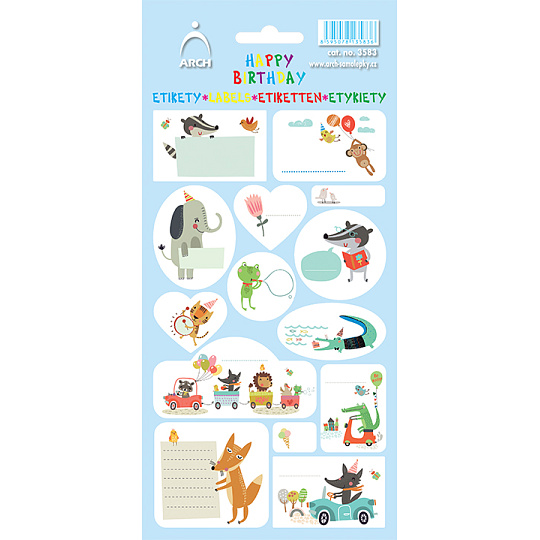 Arch Samolepky do domácnosti, na dárky Happy Birthday modré 14 etiket Arch Samolepky do domácnosti, na dárky Happy Birthday modré 14 etiket
