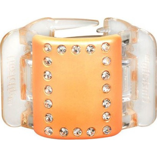 Linziclip Midi Vlasový skřipec perleťově broskvový s krystalky 3,5 cm vhodný pro středně husté a husté vlasy 1 kus