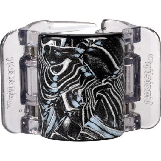 Linziclip Midi Vlasový skřipec perleťově černý s metalickým vírem 3,5 cm vhodný pro středně husté a husté vlasy 1 kus