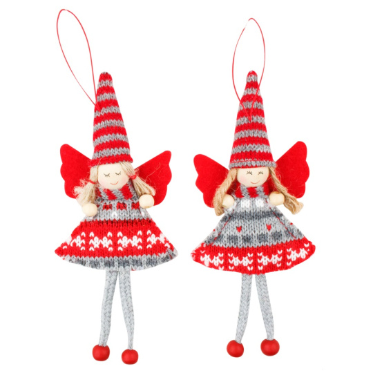 Anděl pletený na zavěšení 15 cm 1 kus