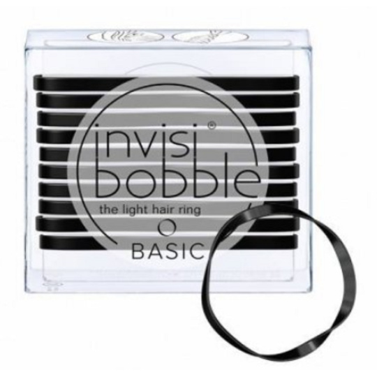 Invisibobble Basic True Black Ultra tenké gumičky do vlasů černé 10 kusů