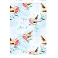Ditipo Dárkový balicí papír 70 x 200 cm Světle modrý ptáček a vločky