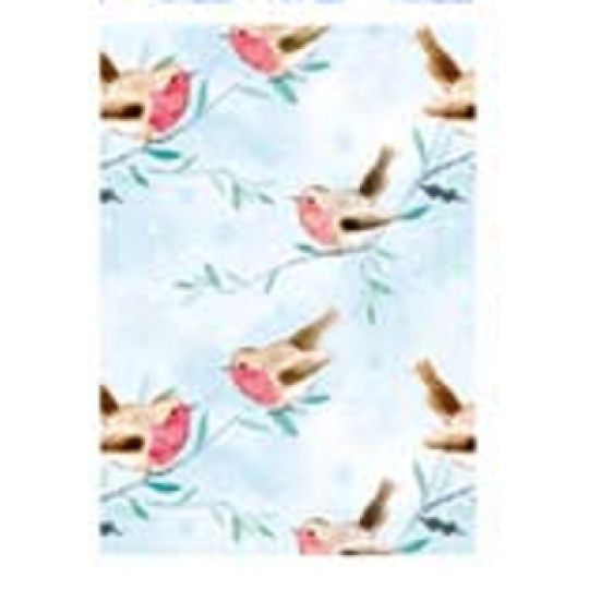 Ditipo Dárkový balicí papír 70 x 200 cm Světle modrý ptáček a vločky