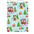 Ditipo Dárkový balicí papír 70 x 200 cm Vánoční Disney Mickey a Minnie na lanovce světle modrý