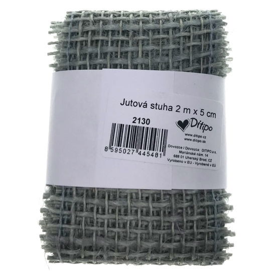 Ditipo Stuha jutová šedá 2 m x 5 cm