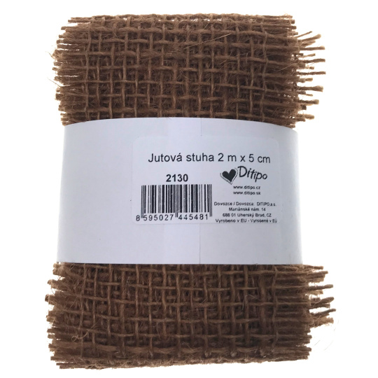Ditipo Stuha jutová světle hnědá 2 m x 5 cm