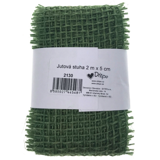 Ditipo Stuha jutová zelená 2 m x 5 cm