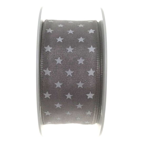 Ditipo Nordic stuha šedá bílé hvězdičky 2 m x 25 mm