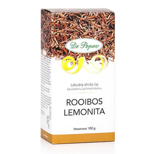 Dr. Popov Rooibos lemonita čaj s povzbuzujícími účinky a skvělou chutí 100 g