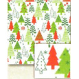 Nekupto Dárkový balicí papír 70 x 200 cm Vánoční Bílý, zelené a červené stromky
