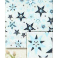 Nekupto Dárkový balicí papír 70 x 200 cm vánoční Stříbrný, modré hvězdičky 1 role BVC 2015