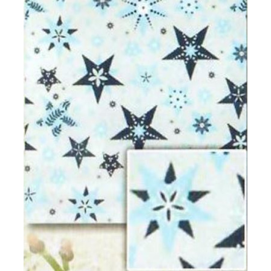 Nekupto Dárkový balicí papír 70 x 200 cm vánoční Stříbrný, modré hvězdičky 1 role BVC 2015