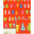 Nekupto Dárkový balicí papír 70 x 200 cm Vánoční Červený barevné stromky 1 role BVC 2015