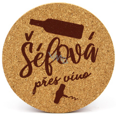 Nekupto Korkový podtácek Šéfová přes víno 10 cm Nekupto Korkový podtácek Šéfová přes víno 10 cm