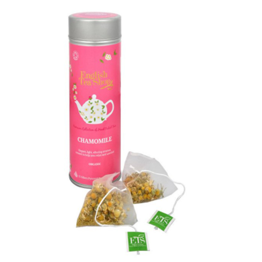 English Tea Shop Bio Heřmánek čistý 15 kusů bioodbouratelných pyramidek čaje v recyklovatelné plechové dóze 30 g