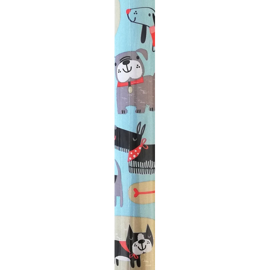 Nekupto Dárkový balicí papír 70 x 150 cm modrý, pejsci 978 40