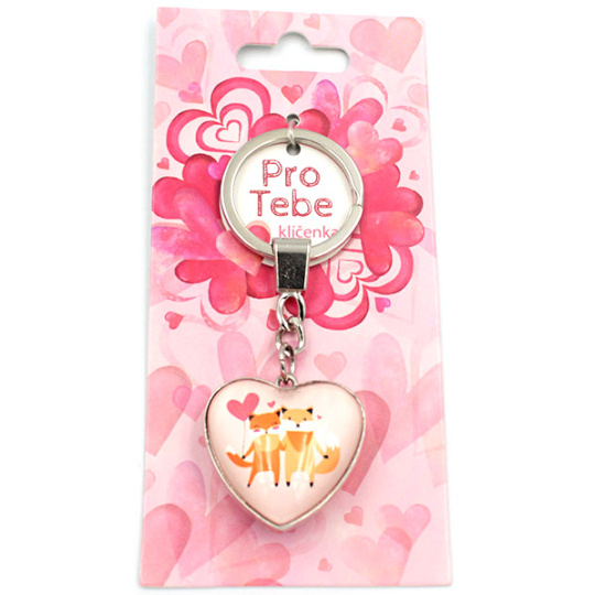 Nekupto Pro Tebe Klíčenka srdce Lišky 8,5 x 3,5 cm Nekupto Pro Tebe Klíčenka srdce Lišky 8,5 x 3,5 cm