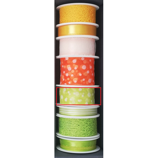 Nekupto Stuha látková zelená bílé puntíky 3 m x 25 mm