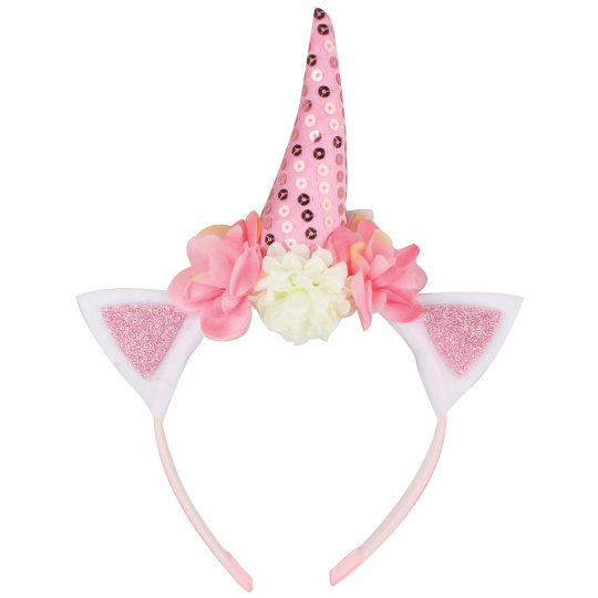 Čelenka jednorožec univerzální růžová 1 kus