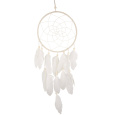 Lapač snů s peříčky bílý 62 cm
