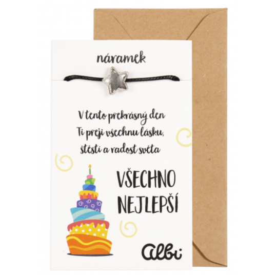 Albi Dárkový šperk náramek Všechno nejlepší 1 kus