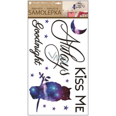 Samolepky na zeď s textem a sovou 60 x 32 cm