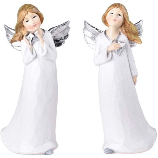 Anděl bílý polystone mix na postavení 85 x 190 mm