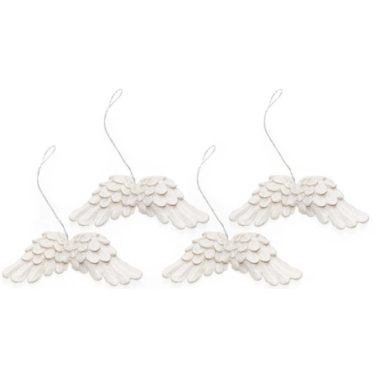 Andělská křídla bílá na zavěšení 75 mm 4 kusy