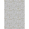 Ditipo Dárkový balicí papír 70 x 200 cm Vánoční stříbrný bílé a zlaté hvězdičky