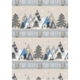 Ditipo Dárkový balicí papír 70 x 200 cm Vánoční stříbrný hory Merry Christmas