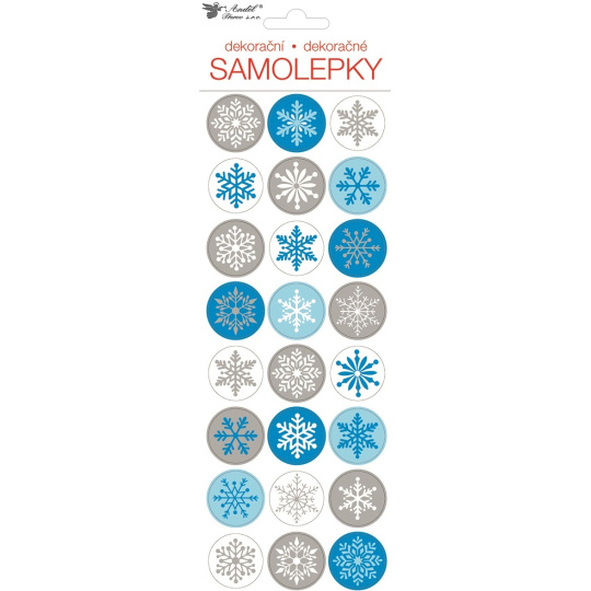 Samolepky vánoční vločky 10 x 31 cm 1 arch