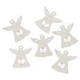 Anděl dřevěný na kolíčku bílý 3 cm 6 kusů