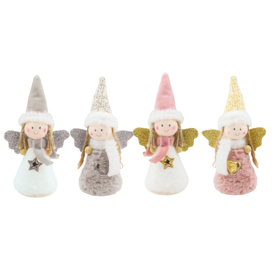 Anděl plyšový 11 cm na postavení 1 kus