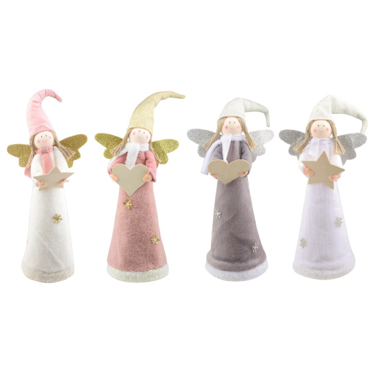 Anděl plyšový se špičatou čepicí 40 cm na postavení 1 kus