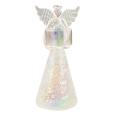 Anděl skleněný na svíčku bílý 19 cm