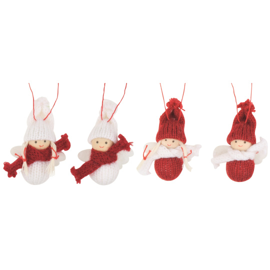 Anděl pletený 6 cm na zavěšení 1 kus