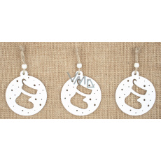 Punčocha dřevěná závěsná bílá 6 cm 3 kusy Punčocha dřevěná závěsná bílá 6 cm 3 kusy